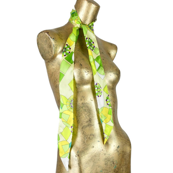 Vintage Accessories - Vintage 2000s Mod Psychedelic Silky Neck Tie Scarf